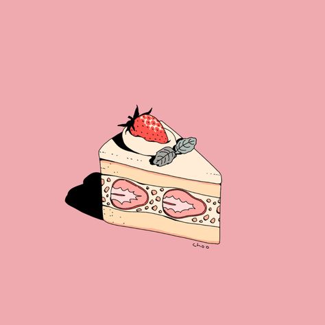 shortcake Birthday Cake Drawing Aesthetic, Cake Drawing Aesthetic, Birthday Cake Drawing, Strawberry Drawing, 달력 디자인, Cake Drawing, Cake Illustration, Drawing Aesthetic, Cute Food Art