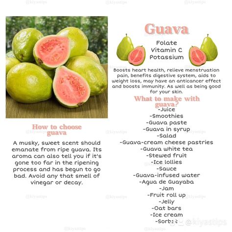 Guava Juice Benefits, How To Eat Guava Fruit, Guava Recipes Healthy, Recipes With Guava Fruit, How To Eat Guava, Guava Health Benefits, Guava Smoothie, Health Fruits, Guava And Cream Cheese