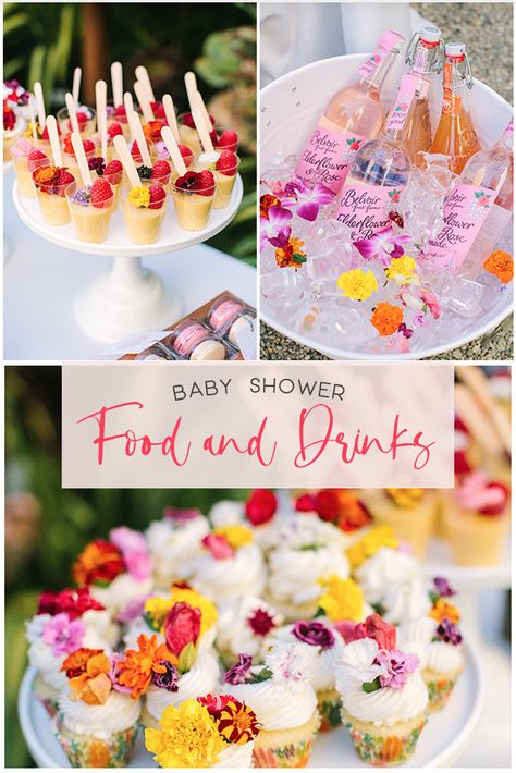 Spring Baby Shower Food, Flower Baby Shower Theme, Baby Shower Luncheon, Baby Shower Brunch Food, Wedding Shower Food, Garden Baby Shower Theme, Baby Shower Food For Girl, Baby Shower Fruit, Terrarium Garden