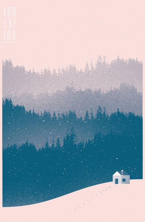 Snow Falling, Design Graphique, Art Paint, Illustrations Posters, In The Middle, A House, Graphic Illustration, The Middle, Beautiful Art