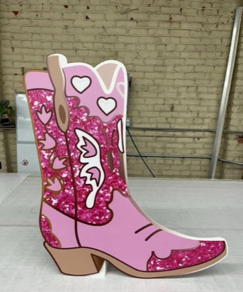 Disco Cowgirl Boot Prop. Nashville Bachelorette Party, Let's Go Girl Prop, Pink Boot - Etsy Cowboy Boot Cake, Disco Cowgirl Party, Cowgirl Party Decorations, Disco Decorations, Rodeo Party, Pink Cowgirl Boots, Cowgirl Baby, Nashville Bachelorette Party, Rodeo Birthday