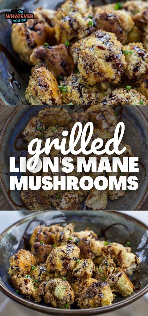 Lion Mane Mushroom Recipe, Marinated Grilled Mushrooms, Lions Mane Mushroom Recipe, Lion's Mane Mushroom, Outdoor Cooking Recipes, Grilled Roast, Creamy Mushroom Pasta, Mushroom Recipe, Lions Mane