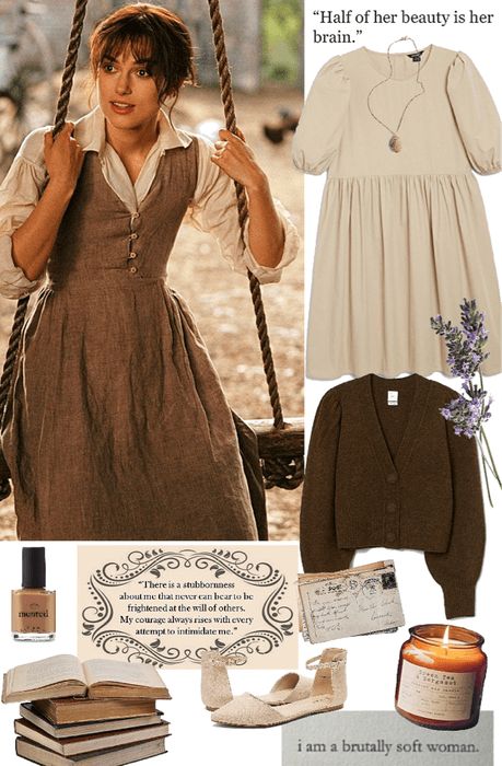 Pride And Prejudice Modern Outfits, Pride And Prejudice Outfits, Nail Polish Brown, Elizabeth Bennett, Jane Austen Inspired, Regency Period, Pride Prejudice, Elizabeth Bennet, Outfit Maker