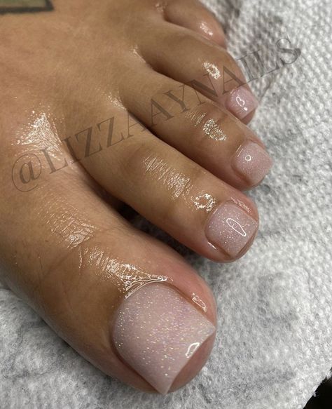 Acrylic Overlay Pedicure, Rose Gold Toenails, Nude Acrylic Toe Nails, Gel X Pedicure, Nude Toes Pedicure, Ombré Toe Nails, Sparkle Toe Nails, Rose Gold Pedicure, Neutral Pedicure Colors