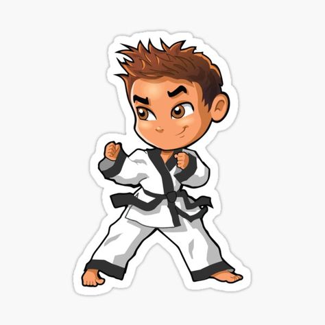 Pegatinas: Taekwondo | Redbubble Judo Cake, Bday Illustration, Karate Stickers, Karate Design, The Karate Kid 1984, Hapkido, Gifts For Your Sister, Cute Cartoon Characters, Chibi Drawings