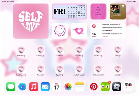 Hoe to make ur ipad aesthetic 💗 Ipad Home Screen Aesthetic, Back Walkover, Ipad Home Screen, Home Screen Aesthetic, Ipad Screen, Ipad Stuff, Screen Aesthetic, Ipad Aesthetic, Home Screen