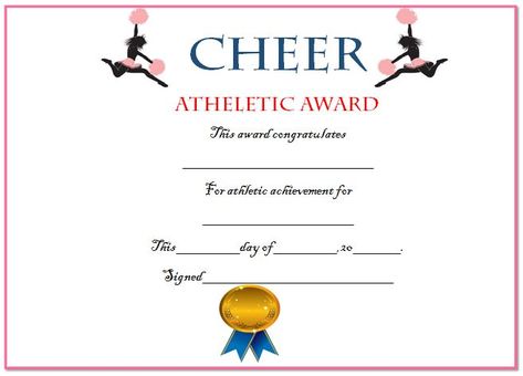 Award Templates Free, Certificate Images, Free Printable Certificates, Cheerleading Cheers, Award Template, Awards Certificates Template, Certificate Of Achievement, Printable Certificates, Award Certificates