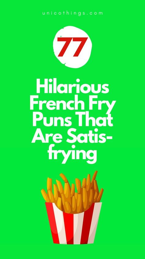 Dive into a world of crispy, golden humor with these funny French fry puns that will add a tasty crunch to your day. Fries Quotes, Witty Comebacks, Double Entendre, Funny French, French Fry, Funny Puns, French Fries, A World, Puns