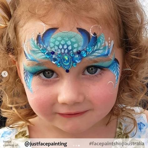 Under The Sea Face Painting, Sea Face Paint, Mermaid Face Paint, Crown Inspiration, Dennis Jones, Mermaid Face, Mask Painting, Face Paintings, Paint Inspiration