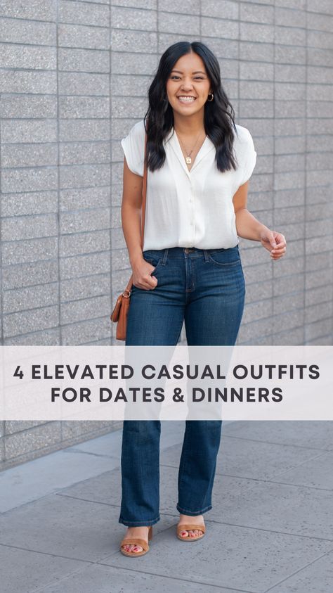 #sponsored It’s always helpful to have some combos that you can rely on when you get a chance to go out, so I’m sharing four that are really easy to pull together. Get all the details for easy outfit ideas for dates and dinners out and update your style with AFFORDABLE--and COMFY--finds! #KohlsPartner #KohlsFinds @kohls @collectivevoicehq #collectivevoicehq Weekday Dinner Outfit Summer, Casual Spring Night Outfit, Kohls Outfits 2023, Outfit For Date Casual, Summer Full-length Pants For Date Night, Casual Spring Dinner Outfit, Going Out For Dinner Outfit Casual, Comfortable Date Night Outfit, Spring Date Night High-waisted Pants