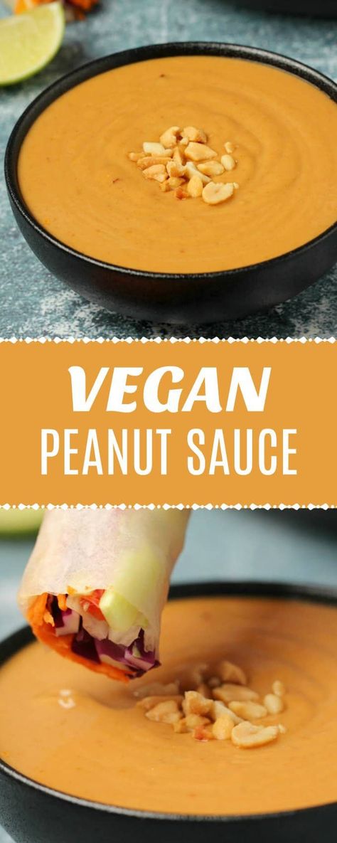 Vegan Peanut Sauce, Vegan Sauce Recipes, Peanut Sauce Recipe, Thai Peanut Sauce, Vegan Party Food, Vegan Dip, Thai Peanut, Vegan Party, Vegan Sauces