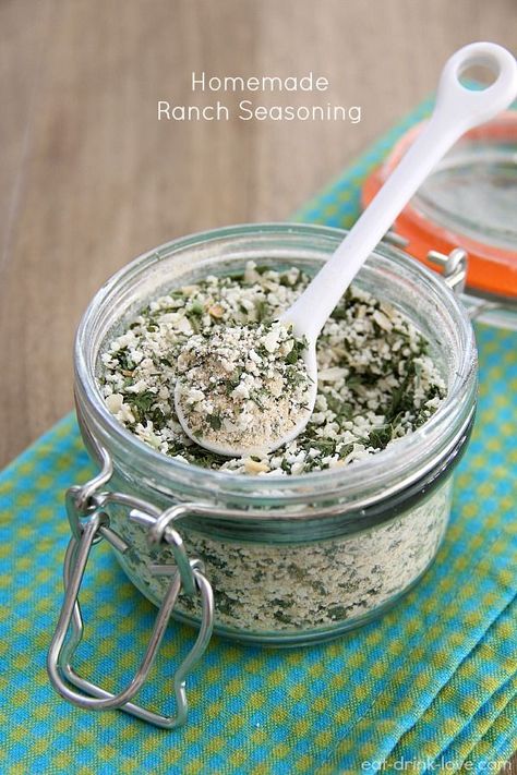 Homemade Ranch Seasoning - Eat. Drink. Love. Ranch Seasoning Mix Recipes, Dry Buttermilk, Homemade Ranch Seasoning, Ranch Seasoning Mix, Seasoning Recipe, Tandoori Masala, Gimme Some Oven, Salad Pasta, Homemade Ranch