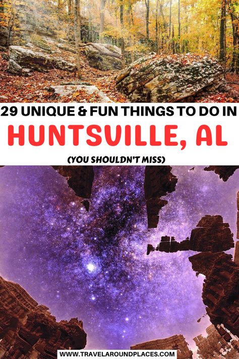 28 Unique & Fun Things to do in Huntsville Alabama You Shouldn’t Miss | top things to do in Huntsville | unique things to do in Huntsville | best things to do in Huntsville | outdoor things to do in Huntsville | amazing things to do in Huntsville | places to visit in Huntsville | things to see in Huntsville | #bucketlist #thingstodo #travelbucketlist #roadtrip #huntsville #alabama Fun Things To Do In Alabama, Huntsville Alabama Things To Do Kids, Things To Do In Huntsville Alabama, Huntsville Alabama Things To Do, Things To Do In Birmingham Alabama, Alabama Waterfalls, Visit Alabama, Things To Do In Alabama, Madison Alabama