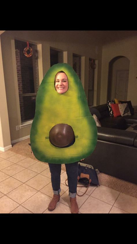 Avocado, Halloween, pregnant maternity costume, preggo, avocado costume Avocado Halloween Costume Pregnant, Pregnant Avocado Costume, Pregnant Women Costumes For Halloween, Funny Pregnant Halloween Costumes, Hilarious Pregnant Halloween Costumes, Halloween For Pregnant Women, Maternity Costume, Avocado Costume, Pregnancy Costumes