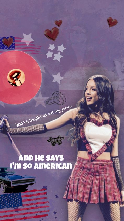 Olivia Rodrigo “so American” lyrics #oliviarodrigo #wallpaper #lyrics #olivia #soamerican #soamericanlyrics #oliviarodrigoaesthetic #oliviarodrigoguts #gutslyrics #oliviarodrigowallpaper Pretty Backrounds, Iphone Background Inspiration, Olivia Lyrics, Met Gala Outfits, Olivia + Core + Aesthetic, Wallpaper Lyrics, Very Cute Dogs, Mexican Girl, Funny Profile