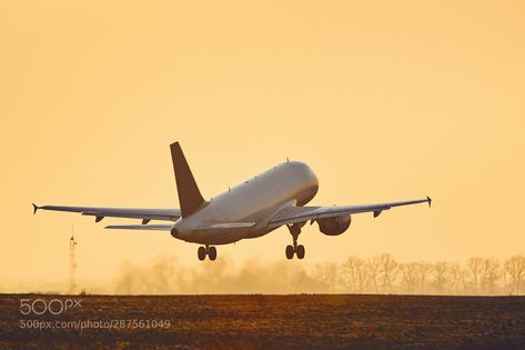 Airplane taking off at sunset Airplane taking off from airport runway at sunset - copy space Plane Take Off, Airplane Take Off, Airplane Taking Off, Sunset Airplane, Off Quotes, Compass And Map Tattoo, Map Tattoo, In Plane, Airport Runway