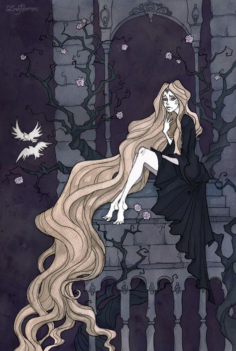 Rapunzel by IrenHorrors on DeviantArt Arte Viking, Arte Sketchbook, Fairytale Art, Norman Rockwell, Gothic Art, A Drawing, Horror Art, Dark Fantasy Art, Kirby