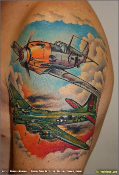 Vintage planes Duster Tattoo, Aircraft Tattoo, Aviation Tattoo, Crop Duster, Tattoo Lounge, Airplane Tattoo, Backpiece Tattoo, Plane Tattoo, Ink Link