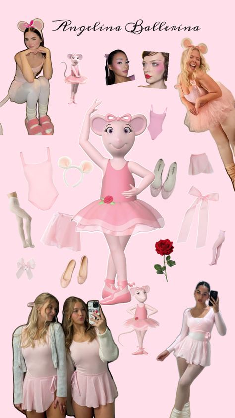 Costume ideas! Girly Costume Ideas, Pink Dress Costume Ideas, Angelina Ballerina Costume, Pink Costume Ideas, Ballerina Halloween Costume, Girly Costumes, Angelina Ballerina, Twisted Tea, Ballerina Costume