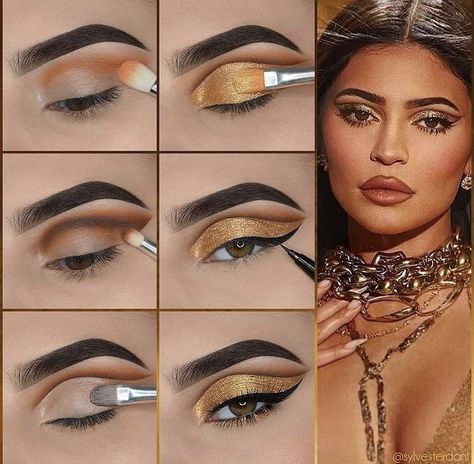 Crease Eyeliner, Smokey Eye Makeup Steps, Eye Makeup Images, Kylie Makeup, Jenner Makeup, Eye Makeup Techniques, Makeup For Black Skin, Makeup Help, Eye Makeup Steps