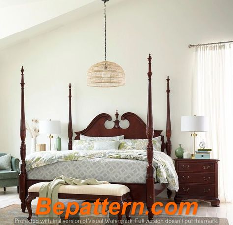 From Drab to Fab: Bedroom Refresh Ideas 2024 4 Post Day Bed, Cherry Four Poster Bed Bedroom Designs, Four Post Bed With Curtains, Cherry Bedroom Furniture Decor Ideas, 4 Poster Bedroom Ideas, 4 Poster Bed Ideas, Bedroom Four Poster Bed, Poster Bed Design, Poster Bed Bedroom