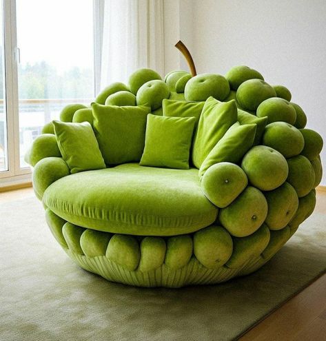 Fun Beds, Unique Couches, Fun Chairs, Food Furniture, Dog Chair, Deco Fruit, Small Sectional, Small Sectional Sofa, Orange Sofa