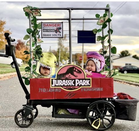 Stroller Halloween Costumes, Wagon Halloween Costumes, Wagon Costume, Stroller Costume, Toddler Boy Halloween Costumes, Dinosaur Halloween Costume, Kids Wagon, Dinosaur Halloween, Halloween Circus