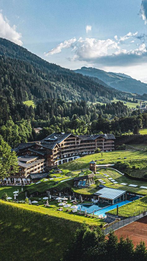 Create unforgettable memories at Bio-Hotel Stanglwirt, located in Austria, at the base of the majestic Kaiser mountains. The traditional hotel has been a family business since 1722 and is nowadays run by the 10th generation of family Hauser. #luxury #hotels #lifestyle #luxuryhotel #travel #design #hotelguide #dreamvacation #traveldestination #hiddengems #furniture #photography #indoorfurnishing #EUROPE #Austria #hotelsinheaven // Source: Bio-Hotel Stanglwirt Hotels In Mountains, Austria Hotel Mountain, Mountain Resort Aesthetic, Arizona Snowbowl, Furniture Photography, Mountain Hotel, Seaside Hotel, Nature Trails, Boarding House