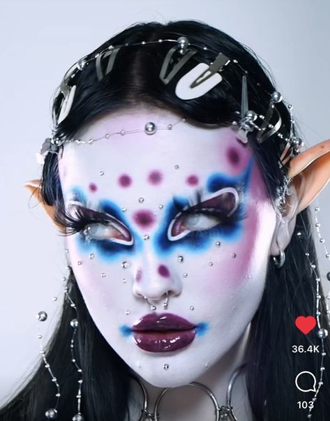 Alien Makeup, Funky Makeup, Drag Make-up, Face Paint Makeup, Graphic Makeup, Drag Makeup, Ethereal Makeup, Unique Makeup, Athletic Body