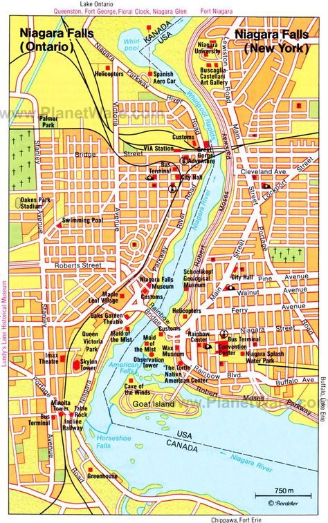 Niagara Falls Map - Tourist Attractions Niagara Falls Map, Niagara Falls Vacation, Niagara Falls Trip, Visiting Niagara Falls, Niagara Falls New York, Niagara Falls Ontario, Niagara Falls Ny, Fall Road Trip, Niagara Falls Canada