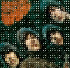 Pixel Art Album Cover, Rubber Soul Beatles, Melty Bead Designs, Fusion Beads, Art Album, Movie Covers, Melting Beads, Perler Bead Art, Pony Beads