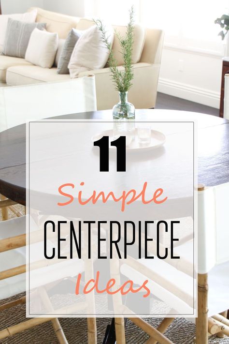 Looking for more simplicity at your dining table! See 11 of my favorite simple dining room table centerpiece ideas and links to make the look yours! Plus sign up for emails and get your free design kickstart guide to help you in your next design! #centerpiecesfordiningtable #centerpiecesforkitchentable #centerpieceideasfordiningroomtable #centerpieces #centerpieceideas #simplediningroomcenterpieceideas #diningroom #diningtable Small Glass Dining Table Centerpiece, White Centerpiece For Dining Table, Diner Table Centerpiece, Dining Table Centerpiece Ideas Modern, Modern Round Table Centerpieces, Center Piece For Small Kitchen Table, Centerpiece For Glass Dining Table, Mid Century Modern Dining Table Centerpiece, Centerpiece Dinner Table