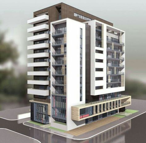 Facade Architecture Design Buildings, Urban Office, Bangunan Minecraft, Residential Building Design, Building Elevation, Contemporary Building, Mix Use Building, Wood Architecture, Architecture Building Design