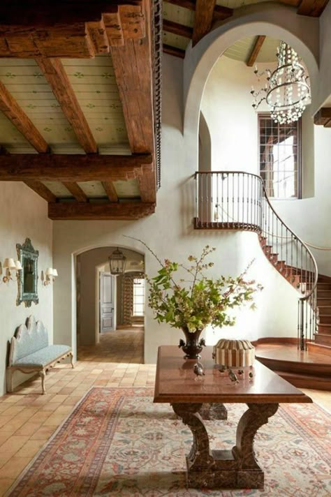 Luxury Door, Stair Case, Casas Coloniales, Spanish Style Homes, Mediterranean Decor, Spanish House, Design Exterior, Dream House Interior, Room Decorations