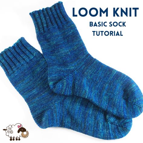 Basic Sock Loom Knitting Tutorial Loom Socks Pattern, Knitting Loom Socks Free Pattern, Loom Knit Socks For Beginners, Loom Knitting Sock Patterns Free, Loom Knit Slippers, Sock Loom Patterns Free, Loom Knitting Socks, Sock Loom Patterns, Loom Knit Socks