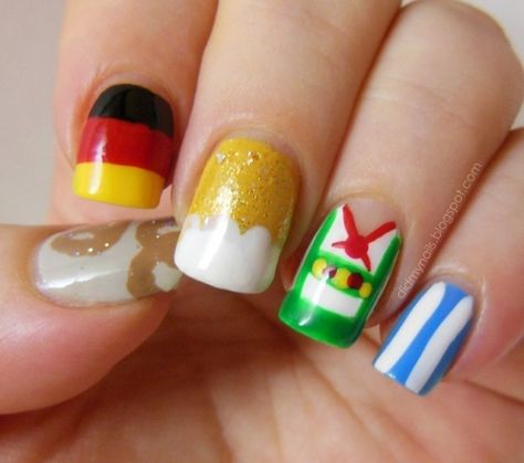 International Beer Day might have passed yet we can still celebrate it with our nails. When you say beer Oktoberfest always comes to mind. This cute nail art from Did My Nails makes you want to get excited for the annual event as well! #internationalbeerday #beerday #oktoberfest #manimonday International Beer Day, Black Halloween Nails, Holloween Nails, Halloween Press On Nails, Cute Halloween Nails, Beer Day, Pumpkin Nails, Beer Theme, Cute Nail