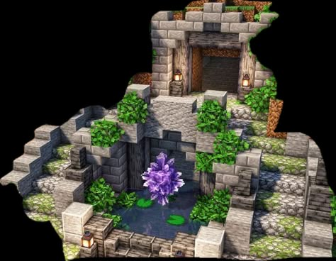 Staircase Up Mountain Minecraft, Mincraft Idea Houses Swamp, Small Tree Minecraft Ideas, Jungle Ideas Minecraft, Fountains Minecraft Ideas, Swamp Biome Minecraft, Island Village Minecraft, Minecraft Hanging Bench, Spruce Village Revamp Minecraft