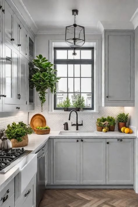 Bright and airy small kitchen with pops of color Best Colors For Small Kitchens, Small Kitchen Window Ideas, Kitchen With Pops Of Color, Small White Kitchen, Small Kitchen Window, Small Kitchen Inspiration, Ideas For Small Kitchens, Small White Kitchens, Compact Appliances