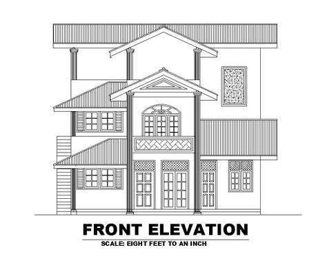 Plan Section Elevation Drawings, Bungalow Drawing, Roof Section Detail, Window Elevation, Roof Section, St Elevation, Section Detail, Elevation Drawing, 2 Storey House