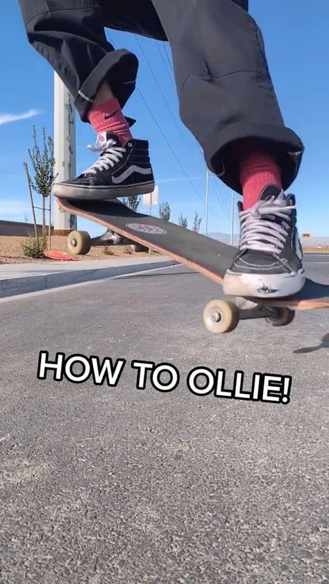 Ollie On Skateboard, Ollie Tutorial Skate, How To Shuvit Skate, Skateboard Ollie Tutorial, Skateboard Tricks For Beginners Tutorial, Skate Board Trick, Shuvit Skateboard Tutorial, How To Do Ollie, Skateboard Tutorial Beginner