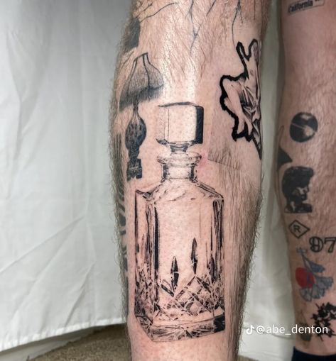 Glass Bottle Tattoo, Line Tattoo Ideas, Choose Her, Single Line Tattoo, Bottle Tattoo, Why Her, Line Tattoo, E Tattoo, Next Tattoo