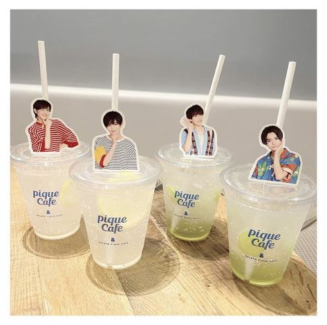 Kpop Cafe Event, Kpop Party Ideas, Cupsleeve Events, Kpop Cafe, Straw Holder, Debut Ideas, Coffee Shop Branding, Dream Tea, Monster Birthday Parties