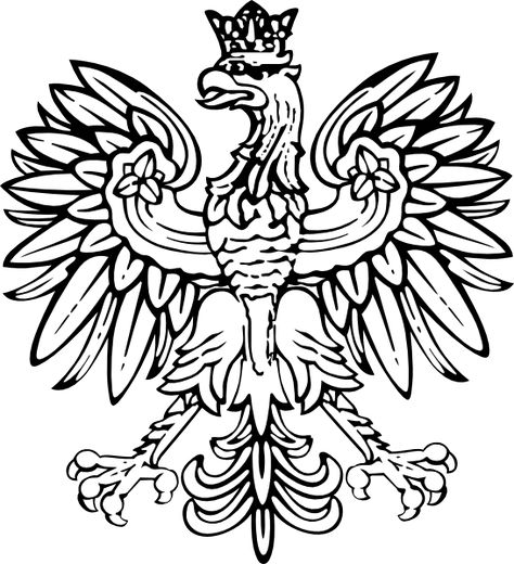 Poland designs | Polish Eagle clip art - vector clip art online, royalty free & public ... Polish Eagle Tattoo, Polish Symbols, German Tattoo, Crest Tattoo, Polish Tattoos, Polish Flag, Polish Eagle, Rose Outline, Polish Traditions