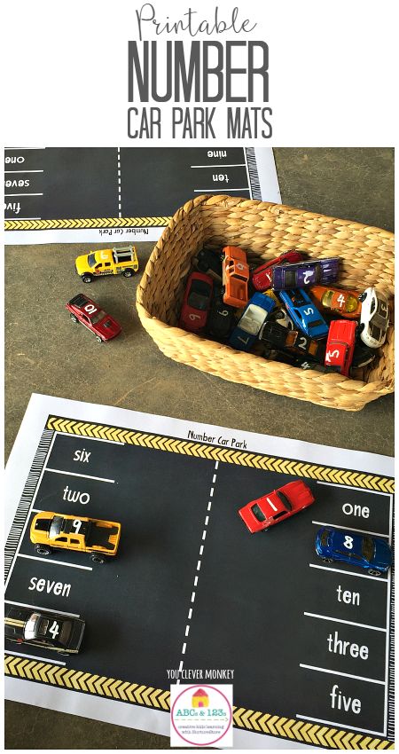 Printable Number Car Park Mats - great number recognition activity using cars. Perfect transport theme printables - print and play! Number Recognition Activities, Car Play Mats, Early Years Maths, Transportation Preschool, Montessori Math, Number Activities, Play Mats, Number Recognition, Early Math