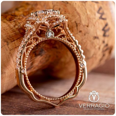 See the world through rose-colored glasses with this stunning Verragio Venetian Collection ring!  🌹 ✨     #FoundItAtNasr #Verragio #EngagementRing #Jewelry Verragio Engagement Rings Rose Gold, Most Expensive Diamond Ring, Most Expensive Diamond, Expensive Diamond Rings, Diamond Ring Designs, Expensive Wedding Rings, Gold Infinity Ring, Verragio Engagement Rings, Gold Knot Ring