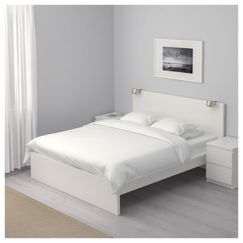 IKEA MALM White, Leirsund Bed frame, high Malm Bed Storage, Ikea Malm White, White Queen Bed Frame, Bed Frame High, Ikea Bed Frames, Malm Bed Frame, High Bed Frame, Ikea Malm Bed, Double King Size Bed