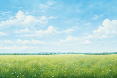 Meadow background landscape sky backgrounds. AI generated Image by rawpixel. | free image by rawpixel.com / Ketsarin Sky Background Landscape, Meadow Illustration, Meadow Background, Laptop Drawing, Cartoon Grass, Sky Backgrounds, Background Landscape, Field Wallpaper, Illustration Flower