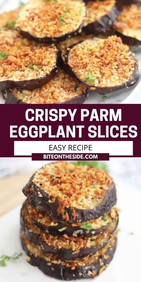 Baby Eggplant Recipes, Eggplant Bites, Oven Baked Eggplant, Baked Eggplant Recipes, Eggplant Side Dishes, Baked Sweet Potato Slices, Baked Eggplant Slices, Oven Roasted Eggplant, Chinese Chicken Salad Recipe