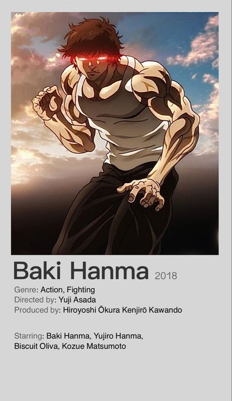 Baki Hanma Tattoo, Baki Anime, Tattoo Ideas Minimalist, Baki Hanma, Anime Paper, Good Anime To Watch, Anime Watch, Goku Black, Minimalist Poster