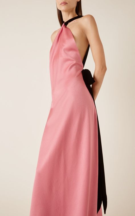 Del Core, October Fashion, Midi Dress Pink, Simple Gowns, Evening Dress Fashion, Halter Midi Dress, Statement Dress, Fashion Inspiration Design, Gala Dresses